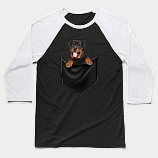 Rottweiler Dog Inside Pocket, Dog Lover Baseball T-Shirt